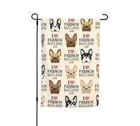 I Love French Bulldog stampa 30,5 x 45,7 cm bandiera da giardino per tutte le stagioni decorazione esterna per cortile patio portico e prato bandiera