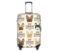 I Love French Bulldog stampa cerniera nascosta decorativo valigia copertura lavabile viaggio bagagli Protector, bianco, M