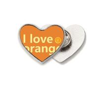 I Love Fruit Orange Art Deco Fashion Heart Metal Pin Pin Clip Love