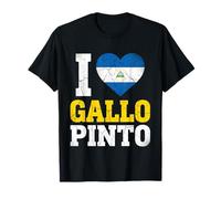 I Love Gallo Pinto Bandiera Nicaraguense Cuore Maglietta