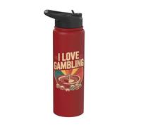 I Love Gambling Roulette Casino Wheel Stainless Steel Insulated Water Bottle