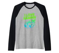 I Love Gaming Console Rocket Spada Divertimento Maglia con Maniche Raglan