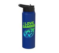 I Love Gaming Console Rocket Spada Divertimento Stainless Steel Insulated Water Bottle