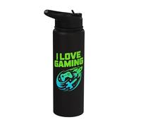 I Love Gaming Console Rocket Spada Divertimento Stainless Steel Insulated Water Bottle