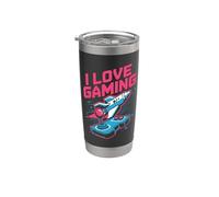 I Love Gaming Rocket Joystick Pixel Bicchiere termico in acciaio inox doppia parete