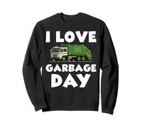 I Love Garbage Day Trash Truck Uomo Bambini Ragazzi Felpa
