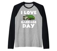 I Love Garbage Day Trash Truck Uomo Bambini Ragazzi Maglia con Maniche Raglan