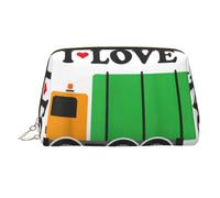 I Love Garbage Trucks - Beauty case da viaggio con stampa a mano e cerniera, ideale per casa e viaggio