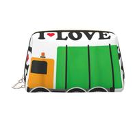 I Love Garbage Trucks Borsa organizer in pelle per articoli da toeletta da donna, Oro, Taglia unica, Beauty case