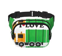 I Love Garbage Trucks Marsupio per donne e uomini, marsupio alla moda per allenamento, corsa, viaggi, escursionismo, Nero, One Size