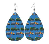 I Love Garbage Trucks Orecchini in pelle per donne pendenti, orecchini a goccia piercing gioielli leggeri regali per donne ragazze
