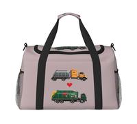 I Love Garbage Trucks Stampa Elegante Borsa Pieghevole con Cerniera Impermeabile per Weekend Getaways Bag