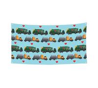 I Love Garbage Trucks Stampa Party Banner per raduni Festival Decorazione resistente ai raggi UV Adatto per Halloween Bar Soggiorno Spazi