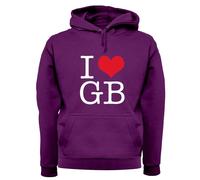 I Love GB - Felpa Per Adulti - Tour Della Band Barlow Musica Gary Concerto TT