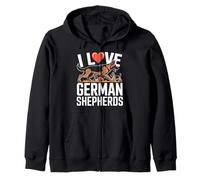 I Love German Shepherds Appassionate Dichiarazione Felpa con Cappuccio