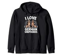 I love German Shepherds Entusiast Design Felpa con Cappuccio