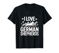 I Love German Shepherds Paw Print Dogs Maglietta