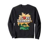 I Love Germany - Cartina geografica Brandenburger Felpa