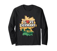 I Love Germany - Cartina geografica Brandenburger Maglia a Manica