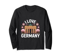 I Love Germany Porta di Brandeburgo Sakura Art Maglia a Manica