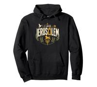 I Love Gerusalemme Israele Ebraica Ebraica Art Felpa con Cappuccio