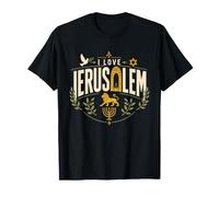 I Love Gerusalemme Israele Ebraica Ebraica Art Maglietta