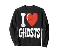 I Love Ghosts Divertente Halloween Spooky Distressed Felpa