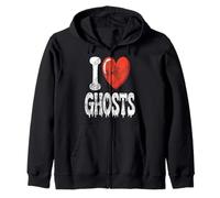 I Love Ghosts Divertente Halloween Spooky Distressed Felpa con Cappuccio