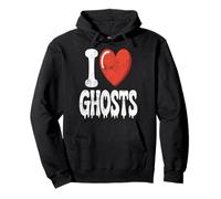 I Love Ghosts Divertente Halloween Spooky Distressed Felpa con Cappuccio