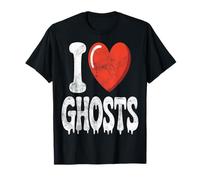 I Love Ghosts Divertente Halloween Spooky Distressed Maglietta