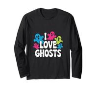 I Love Ghosts Spiriti Colorati Divertimento Maglia a Manica