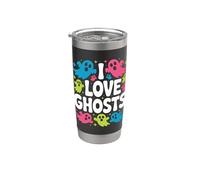 I Love Ghosts Spooky Fun per Halloween Bicchiere termico in acciaio inox doppia parete