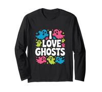 I Love Ghosts Spooky Fun per Halloween Maglia a Manica