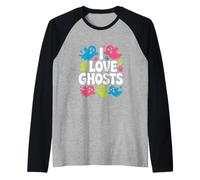 I Love Ghosts Spooky Fun per Halloween Maglia con Maniche Raglan