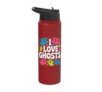 I Love Ghosts Spooky Fun per Halloween Stainless Steel Insulated Water Bottle