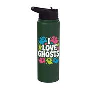 I Love Ghosts Spooky Fun per Halloween Stainless Steel Insulated Water Bottle