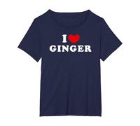 I Love Ginger, Io Amo Ginger Maglietta, Donna Plus-Size, Navy, 1X