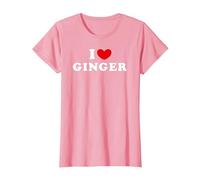 I Love Ginger, Io Amo Ginger Maglietta, Donna, Rosa, XS