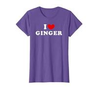 I Love Ginger, Io Amo Ginger Maglietta, Donna, Viola mélange, XXL
