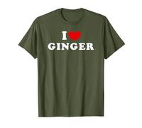 I Love Ginger, Io Amo Ginger Maglietta, Uomo, Oliva, M