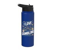 I Love Gioco d'azzardo Casino Roulette Dadi Stainless Steel Insulated Water Bottle