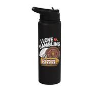 I Love Gioco d'azzardo Casino Slot Roulette Stainless Steel Insulated Water Bottle