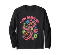 I Love Gioco D'Azzardo Roulette Poker Dadi Divertimento Maglia a Manica