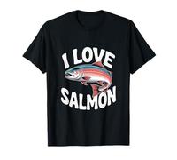 I Love Gli appassionati di pesca al salmone pescano Maglietta
