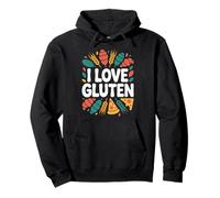 I Love Gluten Funny Wheat Lovers Pizza Pane Felpa con Cappuccio