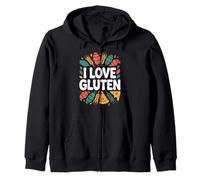 I Love Gluten Funny Wheat Lovers Pizza Pane Felpa con Cappuccio