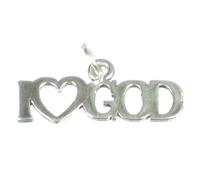 I Love God ciondolo in argento sterling .925 x 1 Holy Loving Gods charms