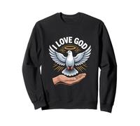 I Love God Dove Halo Hand Spiritual Art Felpa