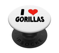 I Love Gorillas - Heart Mountain Gorilla Zoo Animal Ape PopSockets PopGrip Adesivo