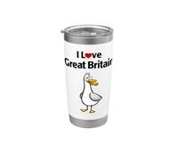 I Love Gran Bretagna Bicchiere termico in acciaio inox doppia parete